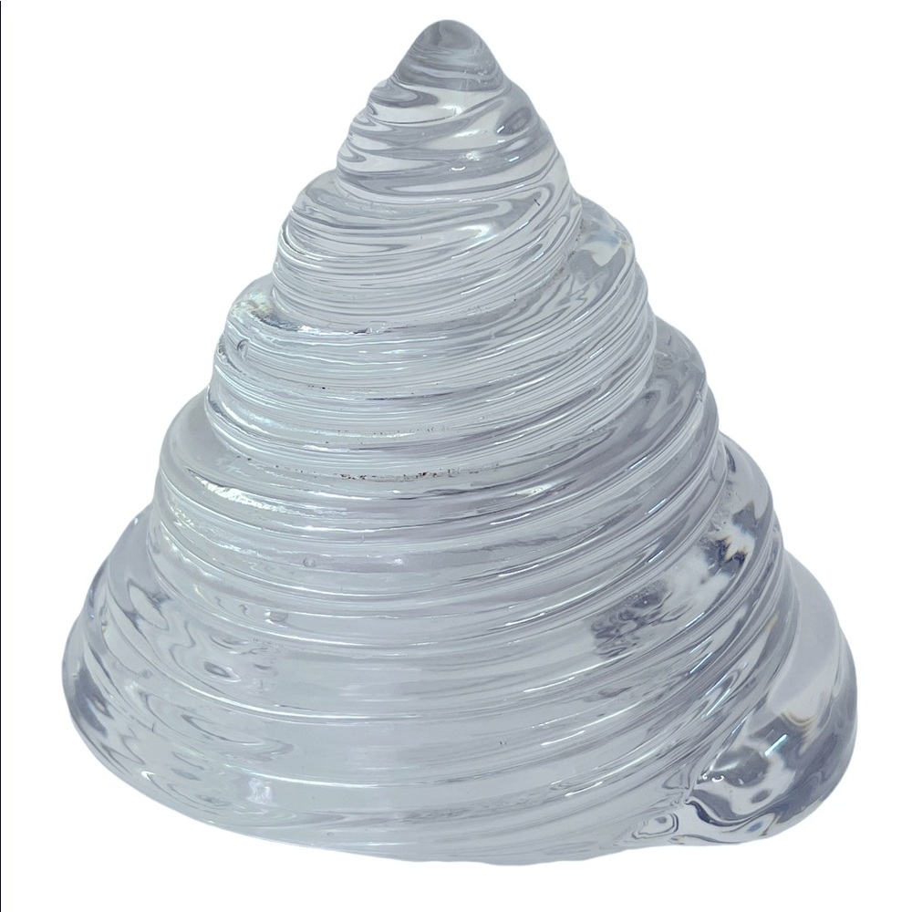 Glass Trochus Shell Art Sculpture Paperweight 2.5" X 3" X 3.75"